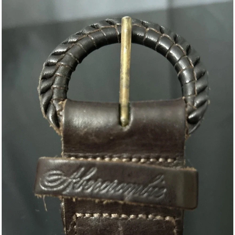 Abercrombie Fitch Leather Belt Braided Brown Woven Detail Western Bohemian Women